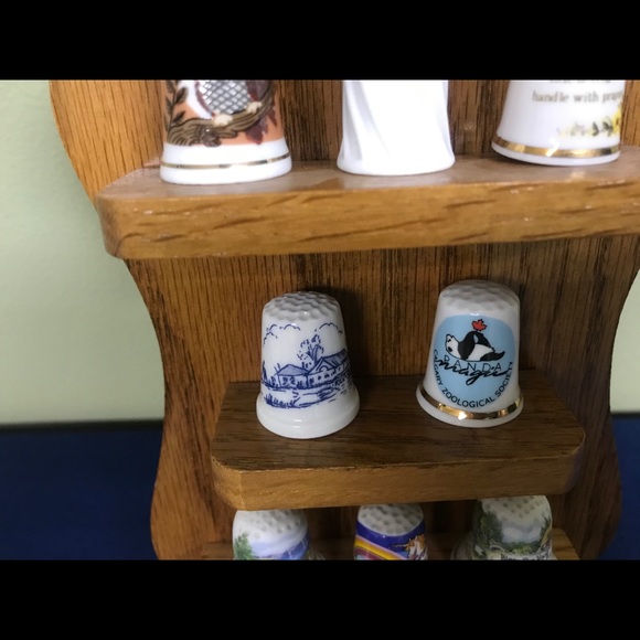 OAK Thimble Hanger w’ 8 THIMBLES - Picture 3 of 4